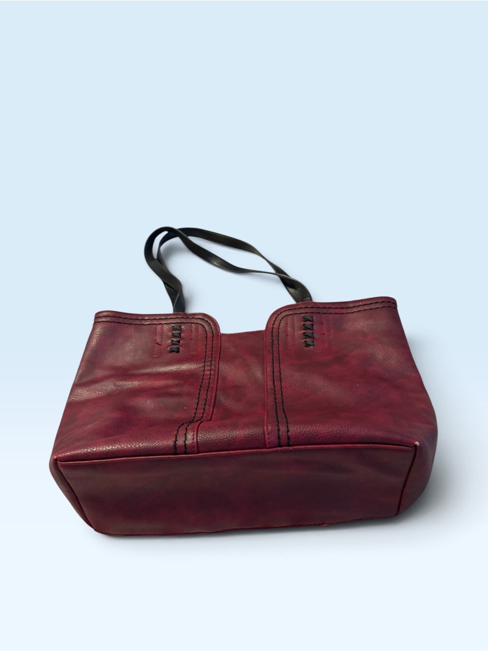 Montana West Women's Burgundy Leather Tote Bag by